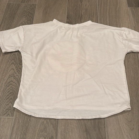 Miss Popular Kids White Smiley Face Shirt Size 10/12 - Picture 2 of 3